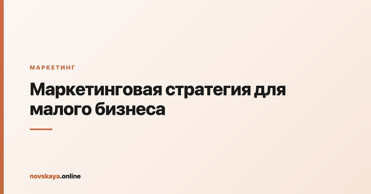 Маркетинговая стратегия малого бизнеса: анализ, цели, аудитория, каналы, бюджет и метрики в плане на год